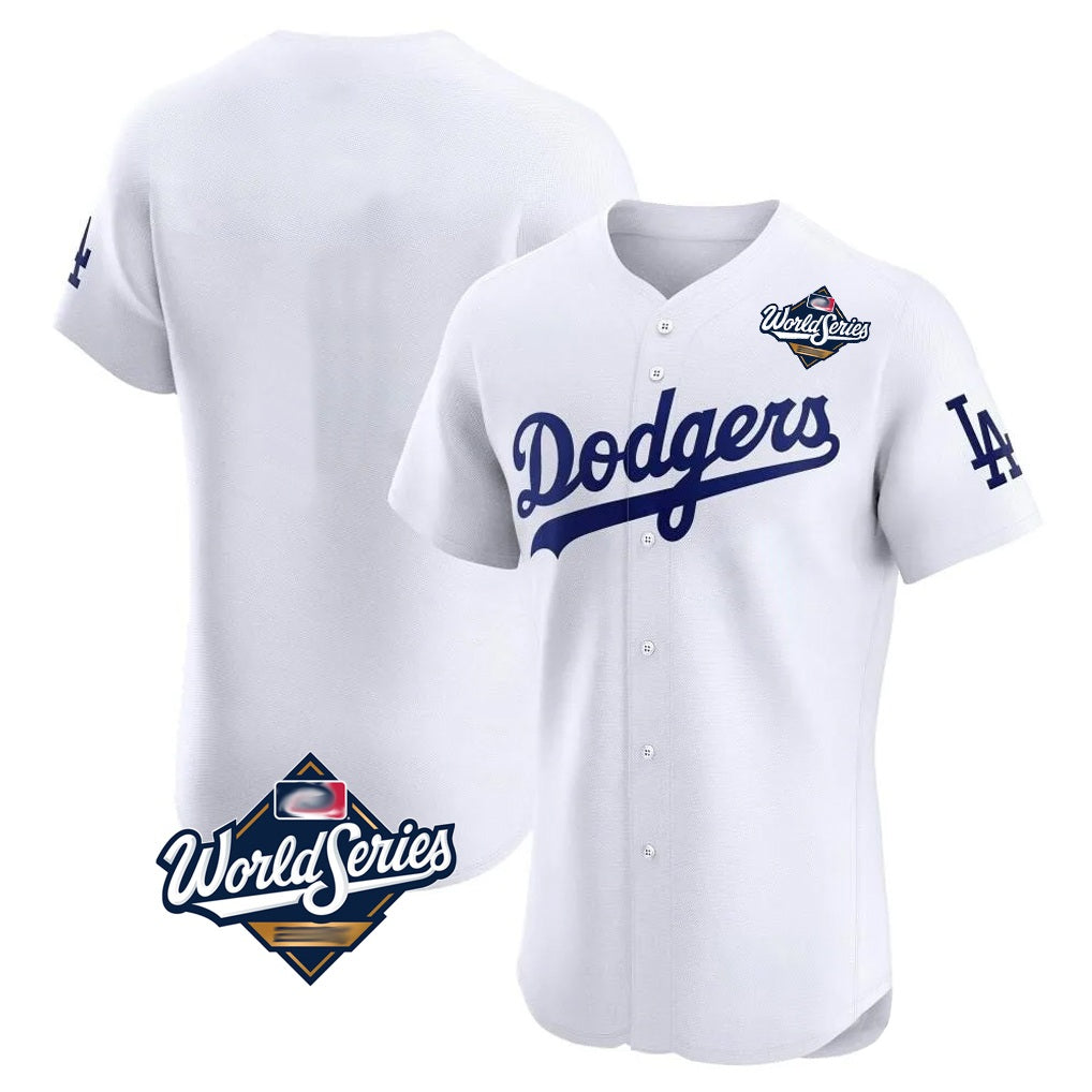 Los Angeles Dodgers Blank Player White KLUNKIM Limited Elite Home World Series Stitched Jerseys