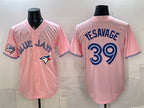 Toronto Blue Jays #39 Trey Yesavage Pink KLUNKIM 50 Seasons Patch Stitched Jersey