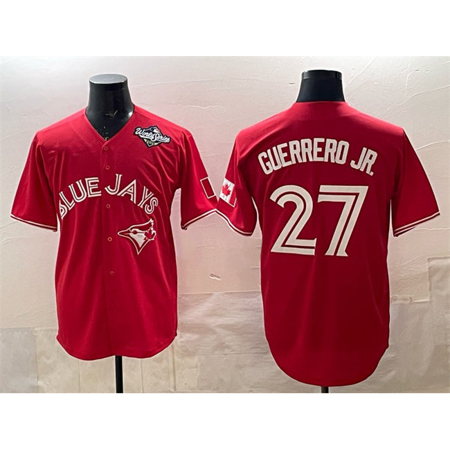 Toronto Blue Jays #27 Vladimir Guerrero Jr. Red KLUNKIM 2025 World Series Cool Base Stitched Jersey