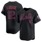 New York Mets #12 Francisco Lindor Black KLUNKIM Alternate Limited Jersey