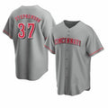 Cincinnati Reds #37 Tyler Stephenson Grey KLUNKIM Cool Base Jersey