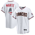 Arizona Diamondbacks #4 Ketel Marte Player White KLUNKIM USA 250 Fourth of July Home Game Stitched Jerseys