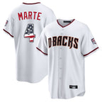 Arizona Diamondbacks #4 Ketel Marte Player White KLUNKIM USA 250 Fourth of July Home Game Stitched Jerseys