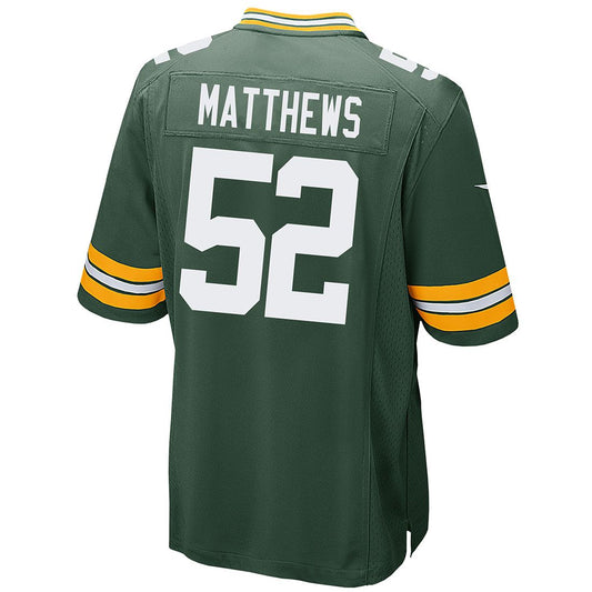 GB.Packers #52 Clay Matthews Green Home Game American Football Stitched Jerseys