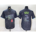 Tampa Bay Rays #2 Yandy Diaz Number Charcoal KLUNKIM 2024 City Connect Limited Stitched Jerseys