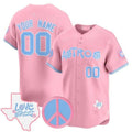 Custom Houston Astros  Love Street & Peace Sign Patch Bubblegum Pink KLUNKIM Vapor Premier Limited Jersey ¨C All Stitched