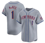 New York Mets #1 Jeff McNeil 2024 Gray KLUNKIM Away Limited Stitched Jersey