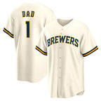 Milwaukee Brewers #1 Dad White KLUNKIM Home Replica Jersey