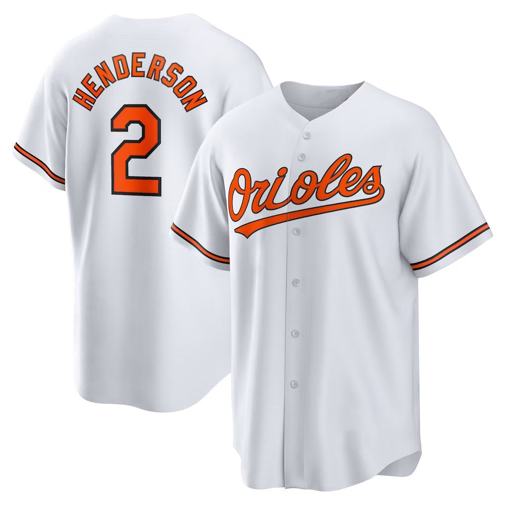 Baltimore Orioles #2 Gunnar Henderson White KLUNKIM Home Replica Player Jersey