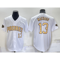 San Diego Padres #13 Manny Machado Number White KLUNKIM 2022 All Star Stitched Cool Base Jersey
