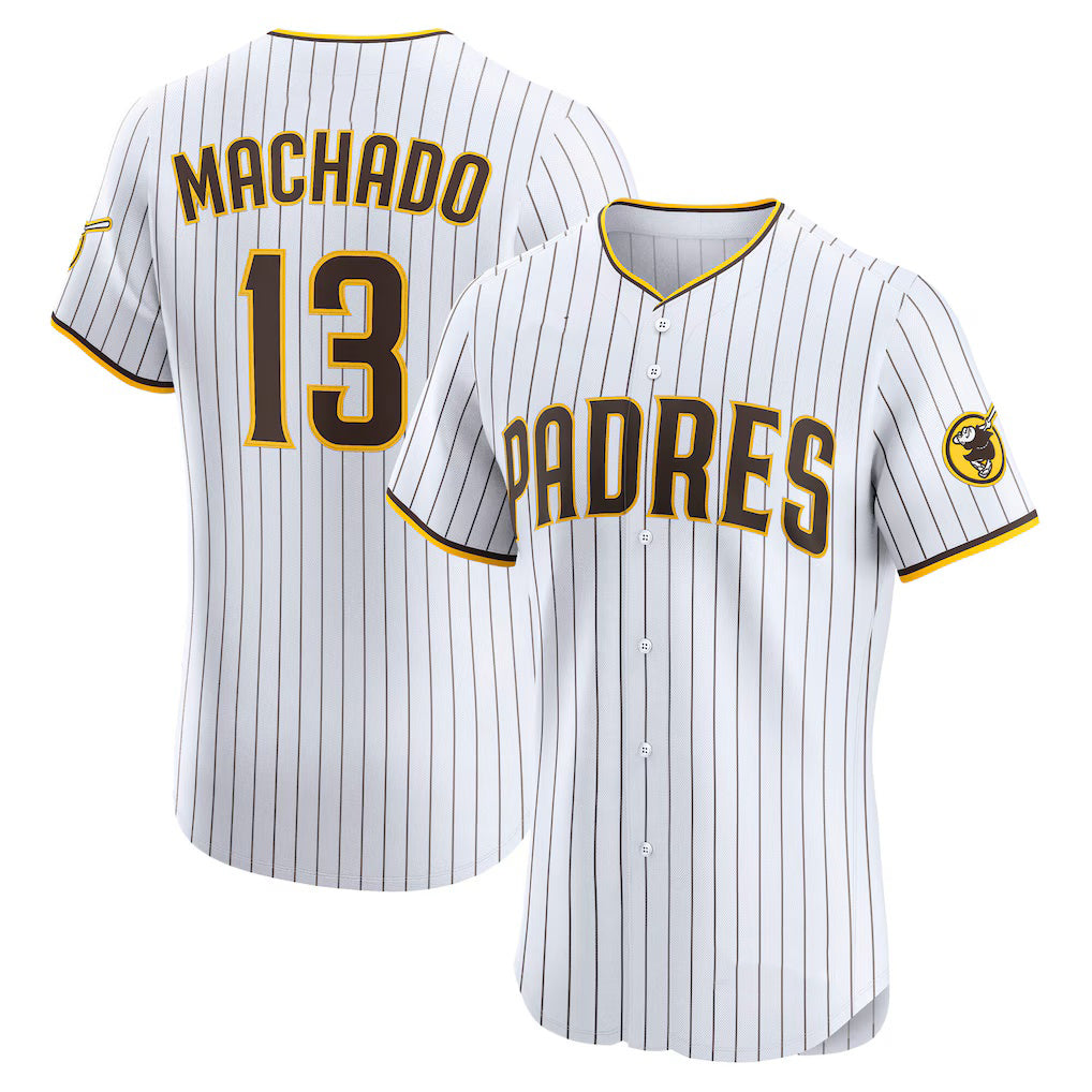 San Diego Padres #13 Manny Machado White KLUNKIM Home Elite Player Jersey