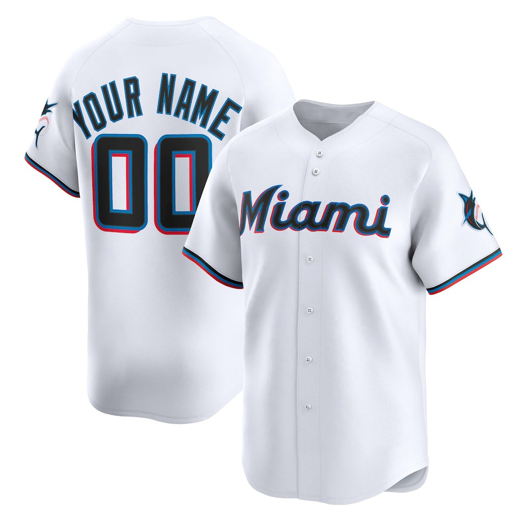 Custom Miami Marlins White KLUNKIM Home Limited Jersey