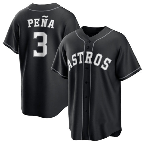 Houston Astros #3 Jeremy Pena Black KLUNKIM Lights Out Limited Stitched Jersey