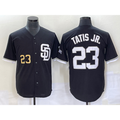 San Diego Padres #23 Fernando Tatis Jr Number Black KLUNKIM 2023 Cool Base Stitched Jersey