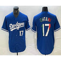 Los Angeles Dodgers #17 Shohei Ohtani Number Mexico Blue KLUNKIM Cool Base Stitched Jersey 2