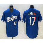 Los Angeles Dodgers #17 Shohei Ohtani Number Mexico Blue KLUNKIM Cool Base Stitched Jersey 2