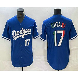 Los Angeles Dodgers #17 Shohei Ohtani Number Mexico Blue KLUNKIM Cool Base Stitched Jersey 2