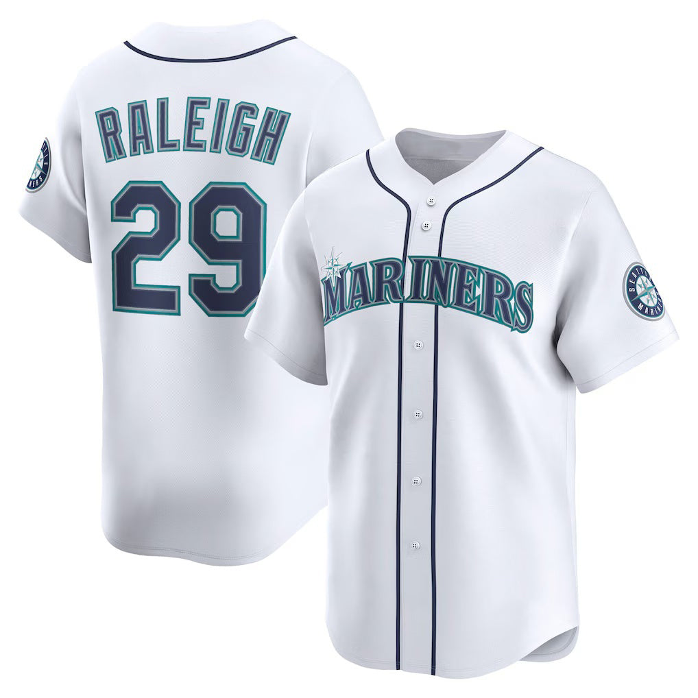 Seattle Mariners #29 Cal Raleigh White KLUNKIM Home Limited Player Jersey