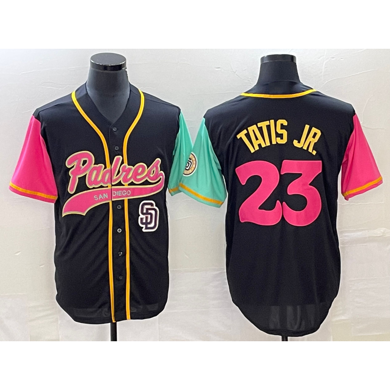 San Diego Padres #23 Fernando Tatis Jr Black KLUNKIM NEW 2023 City Connect Cool Base Stitched Jersey