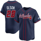 Atlanta Braves #28 Matt Olson Navy KLUNKIM 2025 Speedway Classic Alternate Limited Stitched Jersey
