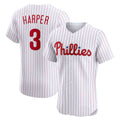 Philadelphia Phillies #3 Bryce Harper White KLUNKIM Home Elite Jersey
