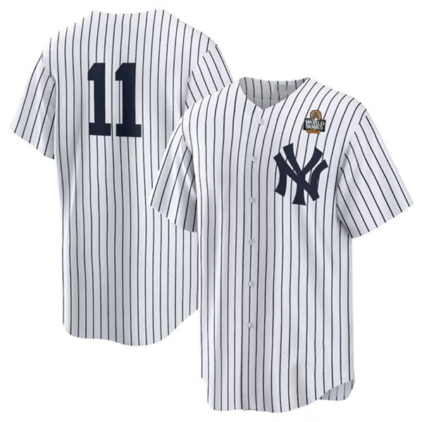 New York Yankees #11 Anthony Volpe White KLUNKIM 2024 World Series Cool Base Stitched Jersey