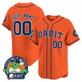 Custom Houston Astros Orbit Patch Vapor Premier Limited Jersey - Orange KLUNKIM
