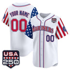 Custom Seattle Mariners America 250 Edition Vapor Premier Limited White KLUNKIM Stitched Jerseys