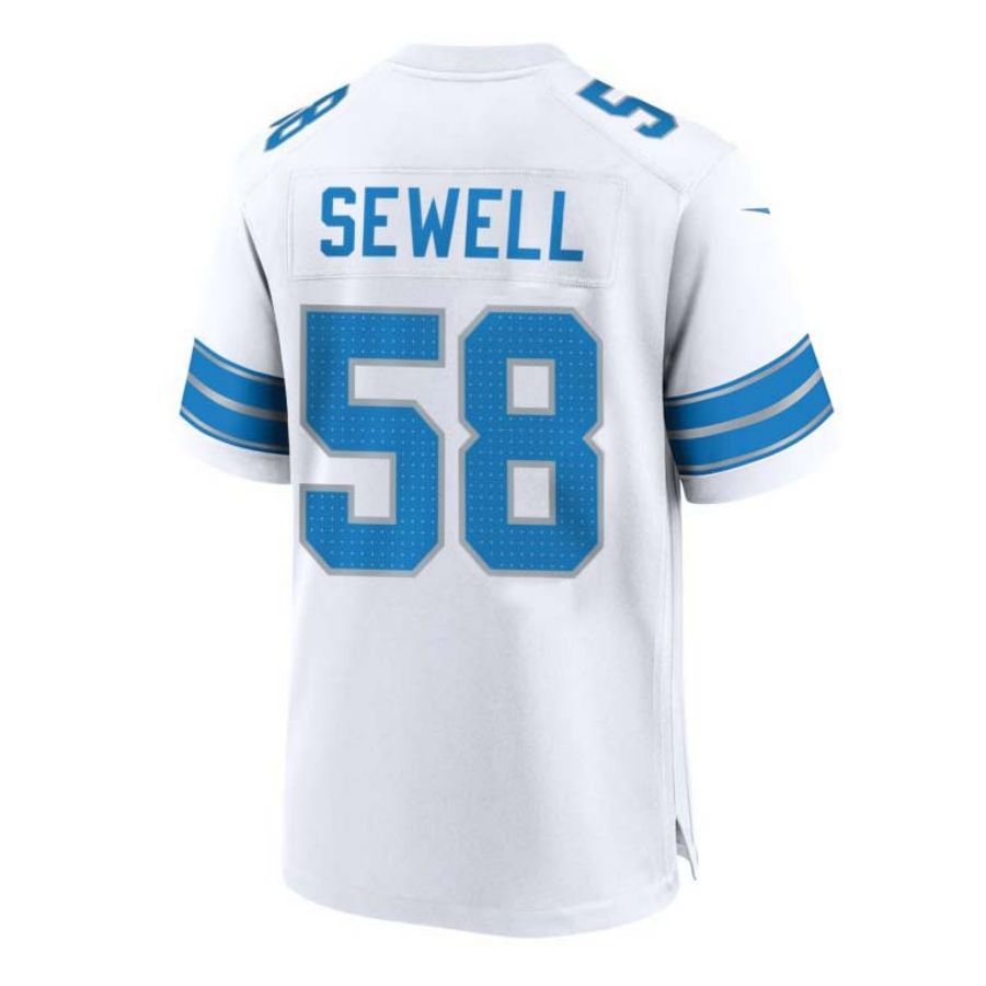 D.Lions #58 Penei Sewell White 2nd Alternate Game Jersey American Football Jerseys