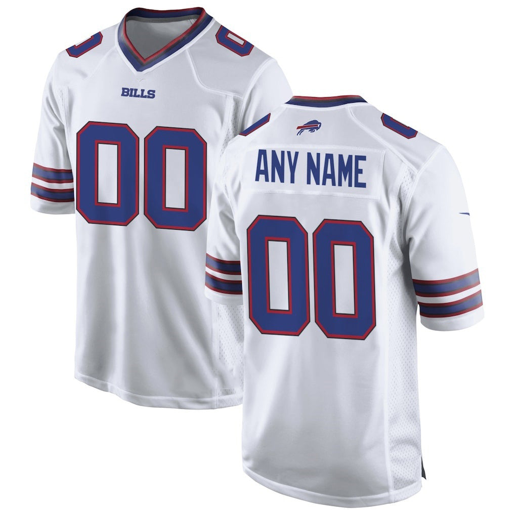 Custom B.Bills White KLUNKIM Game Jersey