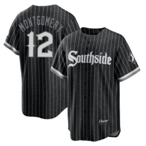 Chicago White Sox #12 Colson Montgomery Black KLUNKIM City Connect Cool Base Stitched Jersey