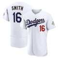 Los Angeles Dodgers #16 Will Smith White KLUNKIM 2026 Gold Collection Authentic Jersey