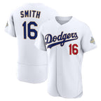 Los Angeles Dodgers #16 Will Smith White KLUNKIM 2026 Gold Collection Authentic Jersey