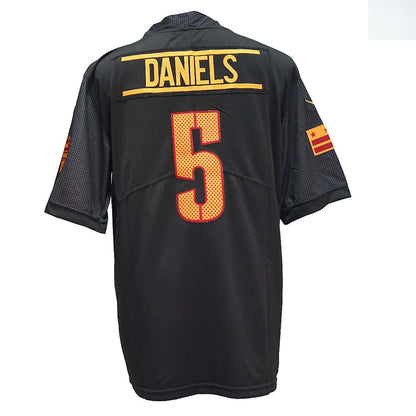 W.Commanders #5 Jayden Daniels 2024 Draft First Round Pick Player Game Jersey - Black American Football Jerseys