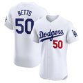 Los Angeles Dodgers #50 Mookie Betts White KLUNKIM Home Elite Jersey