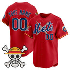 Custom New York Mets x One Piece Red KLUNKIM Vapor Premier Limited Jersey - Stitched