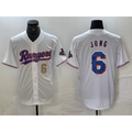 Texas Rangers #6 Josh Jung Number White KLUNKIM 2023 World Series Champions Cool Base Jerseys