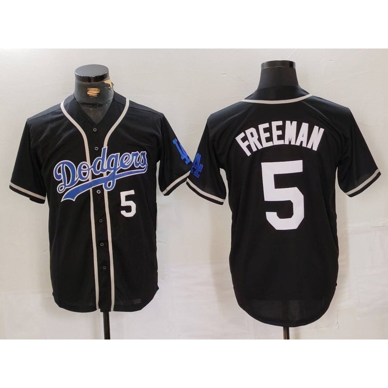 Los Angeles Dodgers #5 Freddie Freeman Number Black KLUNKIM Cool Base With Patch Stitched Jerseys