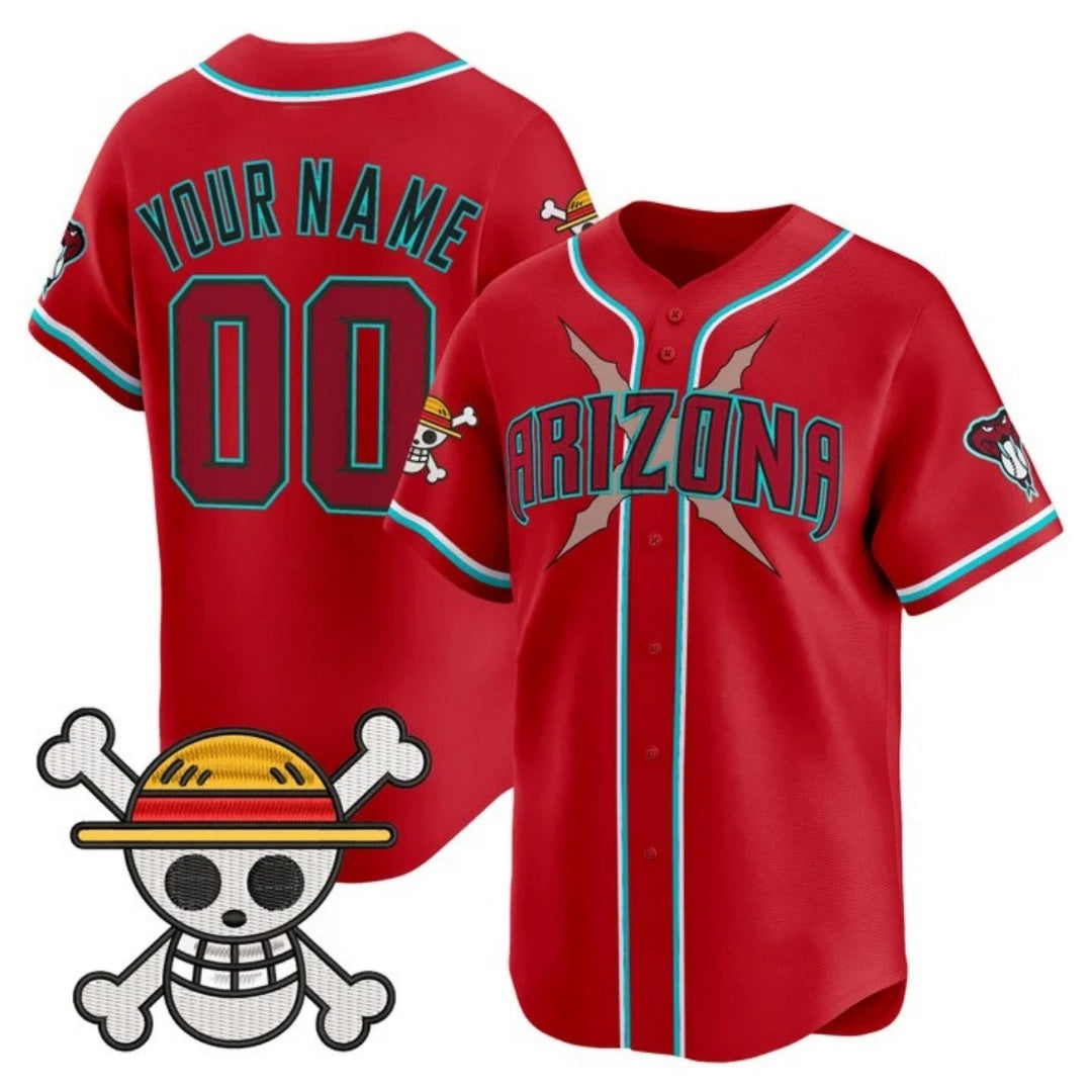 Custom Arizona Diamondbacks x One Piece Red KLUNKIM Vapor Premier Limited Jersey - Stitched