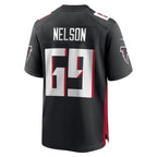 A.Falcons #69 Jack Nelson Black KLUNKIM Team Game Jersey