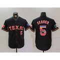 Texas Rangers #5 Corey Seager Black KLUNKIM Rainbow Mexico Cool Base Stitched Jersey