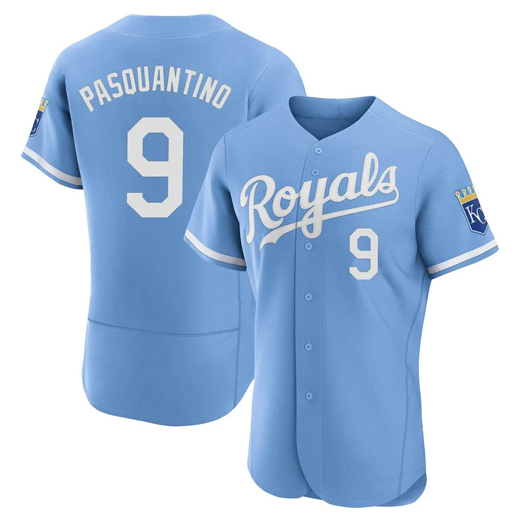 Kansas City Royals #9 Vinnie Pasquantino Player Light Blue KLUNKIM Alt Limited Elite Home Stitched Jerseys