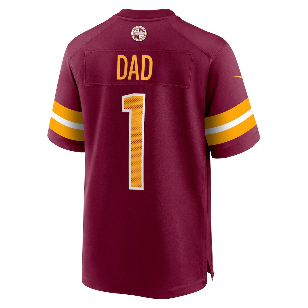 W.Commanders Number #1 Dad Burgundy KLUNKIM Game Jersey