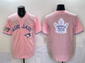 Toronto Blue Jays & Leafs With White KLUNKIM Leafs Logo Pink 50 Seasons Patch Stitched Jersey