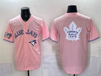 Toronto Blue Jays & Leafs With White KLUNKIM Leafs Logo Pink 50 Seasons Patch Stitched Jersey