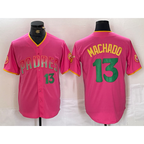 San Diego Padres #13 Manny Machado Pink KLUNKIM Cool Base Stitched Jerseys