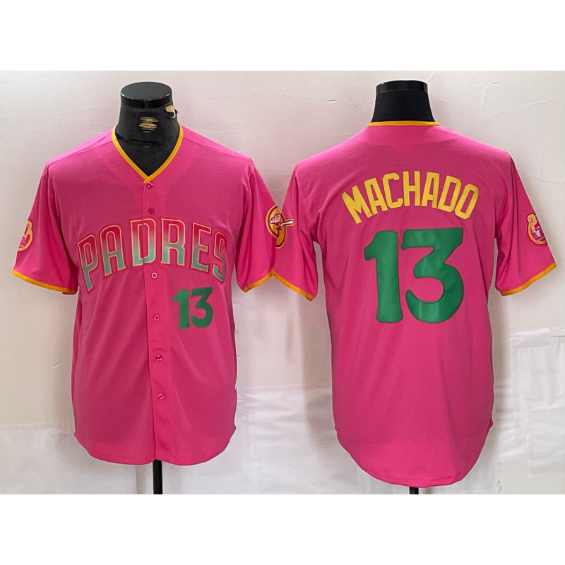 San Diego Padres #13 Manny Machado Pink KLUNKIM Cool Base Stitched Jerseys