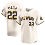 Milwaukee Brewers #22 Christian Yelich Cream KLUNKIM Home Limited Player Jersey
