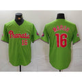 Philadelphia Phillies #16 Brandon Marsh Number Green KLUNKIM With Patch Stitched Cool Base Jersey