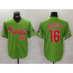 Philadelphia Phillies #16 Brandon Marsh Number Green KLUNKIM With Patch Stitched Cool Base Jersey